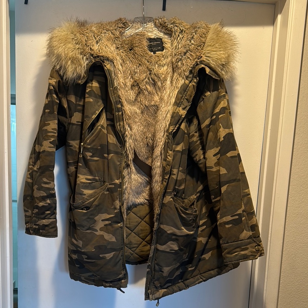 Camouflage Fur-Lined Parka